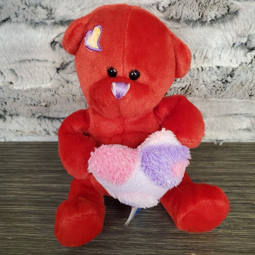 Kids Preferred Red Teddy Bear Plush Holding Valentine's Day‎ Heart, Embroidered
